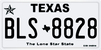 TX license plate BLS8828