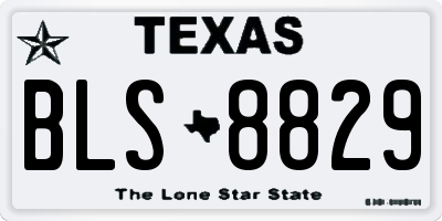 TX license plate BLS8829