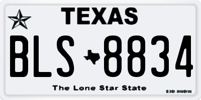 TX license plate BLS8834