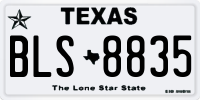 TX license plate BLS8835