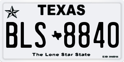 TX license plate BLS8840