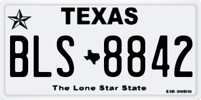 TX license plate BLS8842