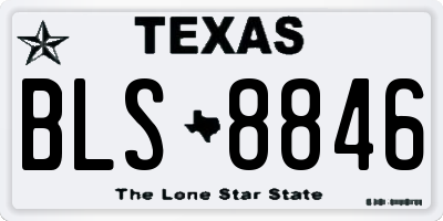 TX license plate BLS8846