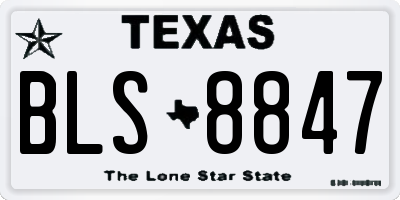 TX license plate BLS8847