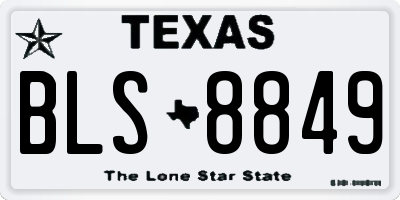 TX license plate BLS8849