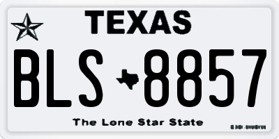 TX license plate BLS8857