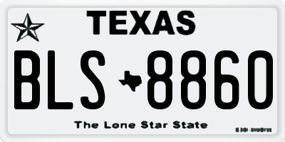 TX license plate BLS8860