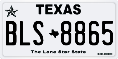 TX license plate BLS8865