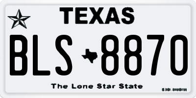 TX license plate BLS8870