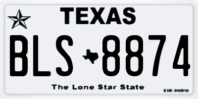 TX license plate BLS8874