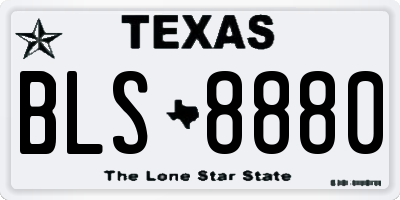 TX license plate BLS8880