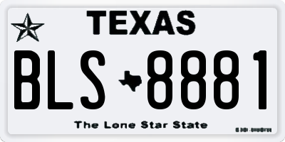 TX license plate BLS8881