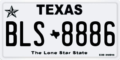 TX license plate BLS8886