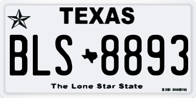 TX license plate BLS8893