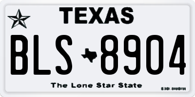 TX license plate BLS8904