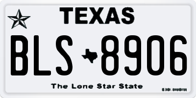 TX license plate BLS8906