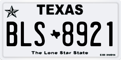 TX license plate BLS8921