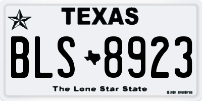 TX license plate BLS8923
