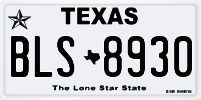 TX license plate BLS8930