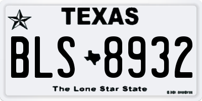 TX license plate BLS8932
