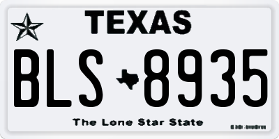 TX license plate BLS8935