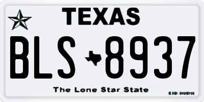 TX license plate BLS8937