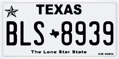 TX license plate BLS8939
