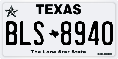 TX license plate BLS8940