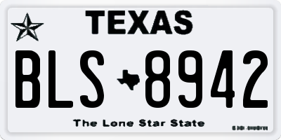 TX license plate BLS8942