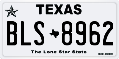 TX license plate BLS8962