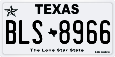 TX license plate BLS8966