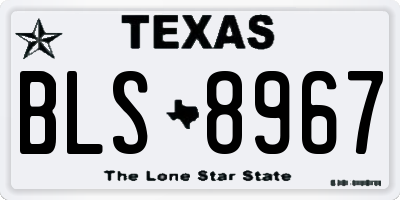 TX license plate BLS8967