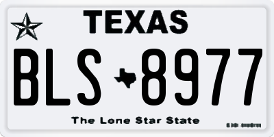 TX license plate BLS8977