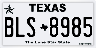TX license plate BLS8985