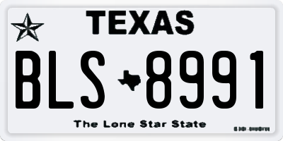 TX license plate BLS8991