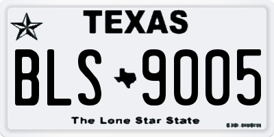 TX license plate BLS9005
