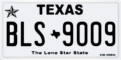 TX license plate BLS9009
