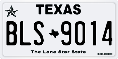 TX license plate BLS9014