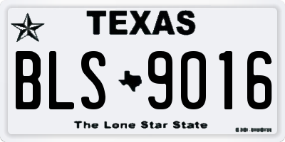 TX license plate BLS9016