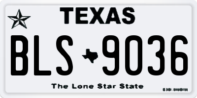 TX license plate BLS9036