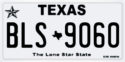 TX license plate BLS9060