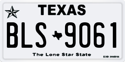 TX license plate BLS9061