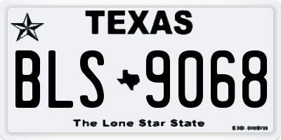 TX license plate BLS9068