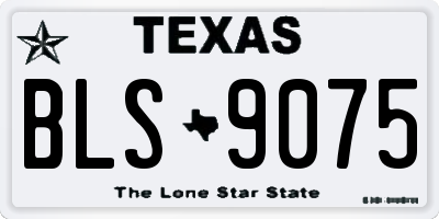 TX license plate BLS9075