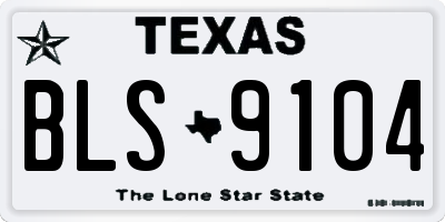 TX license plate BLS9104