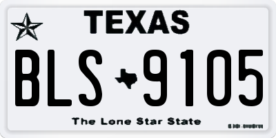TX license plate BLS9105