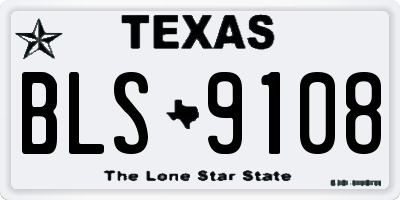 TX license plate BLS9108