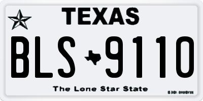 TX license plate BLS9110