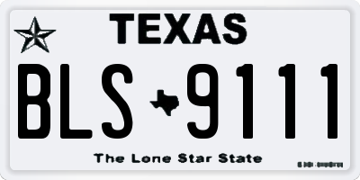 TX license plate BLS9111