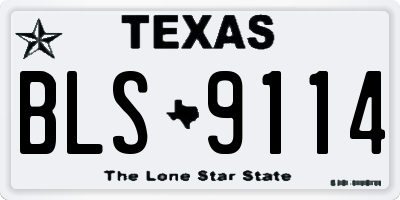 TX license plate BLS9114
